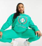 Reclaimed Vintage Inspired Plus Sweatshirt With Baseball Print In Green Set