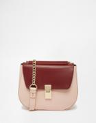 Asos Leather Structured Saddle Bag With Chain Handle - Multi
