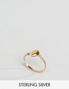 Asos Gold Plated Sterling Silver Open Shape Ring - Gold