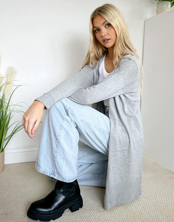 Oasis Edge To Edge Cardigan In Mid Gray-grey