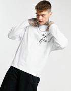 Asos Dark Future Oversized Long Sleeve T-shirt In White