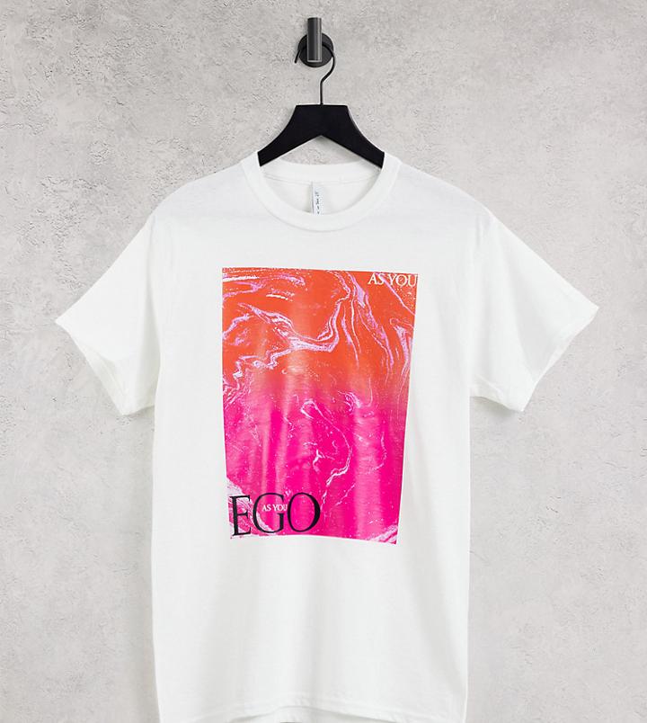 Asyou Oversized T-shirt With Ego Graphic In White