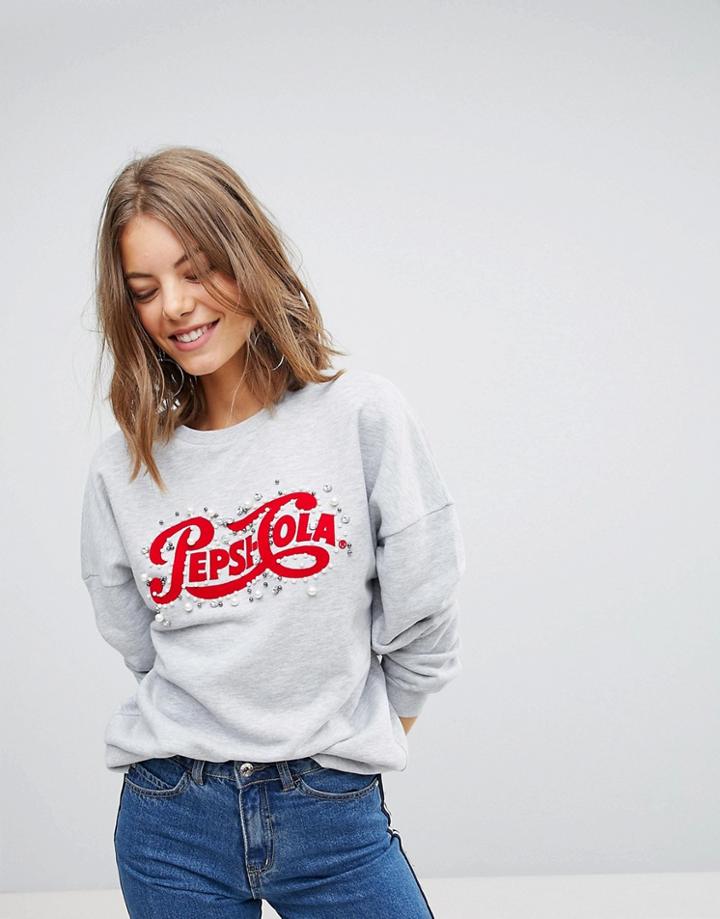 Stradivarius Pepsi Cola Sweater - Gray