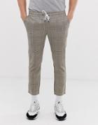 Only & Sons Checked Drawstring Pants - Beige
