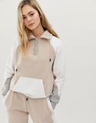 Blfd Color Blocked Half Zip Sweat - Gray