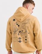 Reclaimed Vintage Oversized Hoodie In Stone With Scribble Print