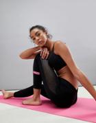 Asos 4505 Seamless Yoga 7/8 Legging In Open Warp Knit - Black