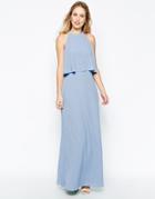 Jarlo Yara Maxi Dress With Overlay - Blue