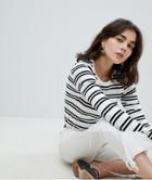 Pieces Striped Jersey Top - Multi