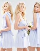 Asos Petite Wedding Multiway Mesh Mini Dress - Blue