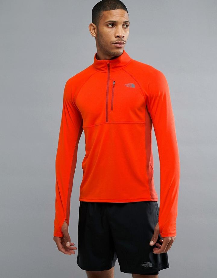 The North Face Mountain Athletics Impulse 1/4 Zip Top In Orange - Orange