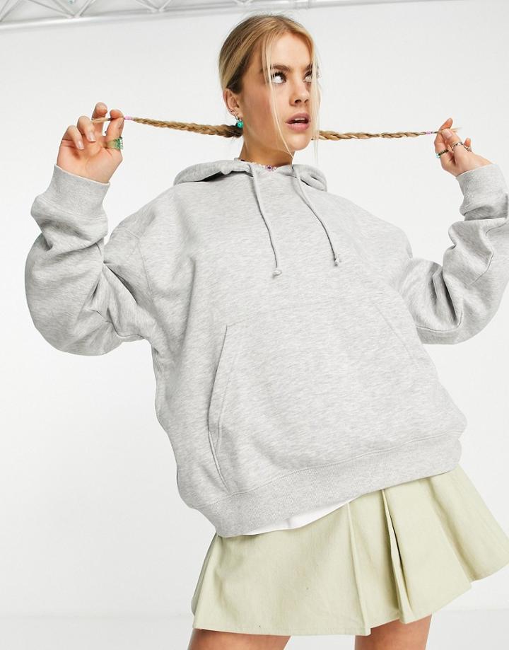 Weekday Essence Cotton Hoodie In Gray - Gray