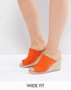 London Rebel Wide Fit Espadrille Mule Sandal - Red