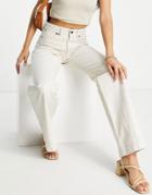 In Wear Le High Waist Wide Leg Jeans In Beige-neutral