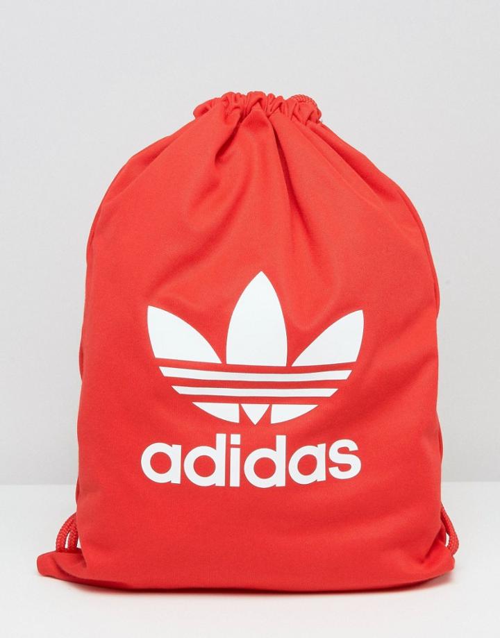 Adidas Tricot Drawstring Backpack - Red