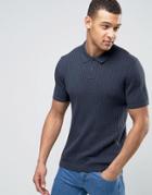 Selected Homme Knitted Polo - Navy