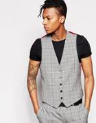 Rudie Slim Fit Heritage Check Vest - Gray