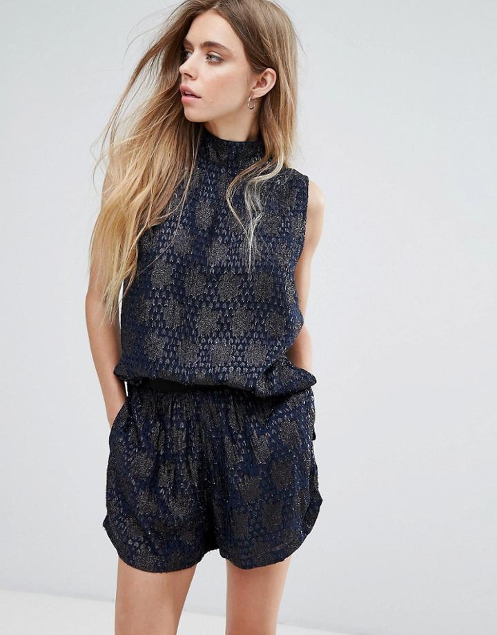 Ganni Emiko Jacquard Tank Top - Navy