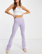 Topshop Soft Jersey Flared Trouser In Lilac-purple