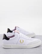 Fred Perry B400 Leather/ Suede Mix Sneakers In White