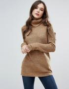 Vero Moda Sweater With Roll Neck - Brown