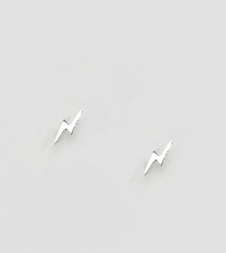 Kingsley Ryan Sterling Silver Lightning Bolt Stud Earrings - Silver