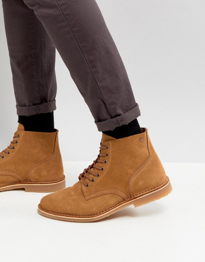 Jack & Jones Suede Lace Up Boot - Beige