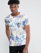 Asos T-shirt With Doodle Print - White