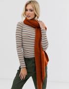 Pieces Oversized Soft Scarf In Rust-red