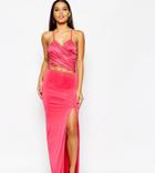 Naanaa Wrap Front Maxi Dress With Strappy Back - Pink