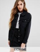 Reclaimed Vintage Denim Jacket With Frill Detail Co-ord - Black
