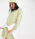 Polo Ralph Lauren X Asos Exclusive Collab Pony Icon Long Sleeve T-shirt Dress In Khaki-green
