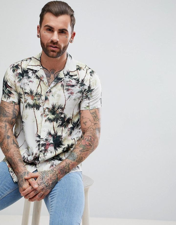Siksilk Shirt In Hawaiian Print - Green