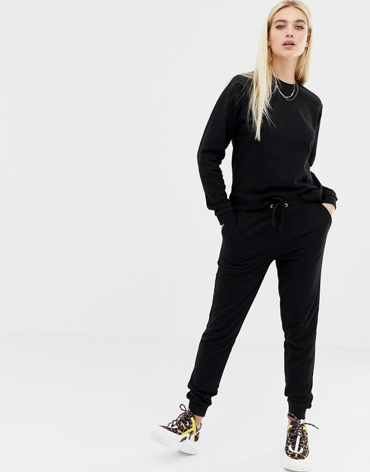 Asos Design Tracksuit Ultimate Sweat / Jogger With Tie-black