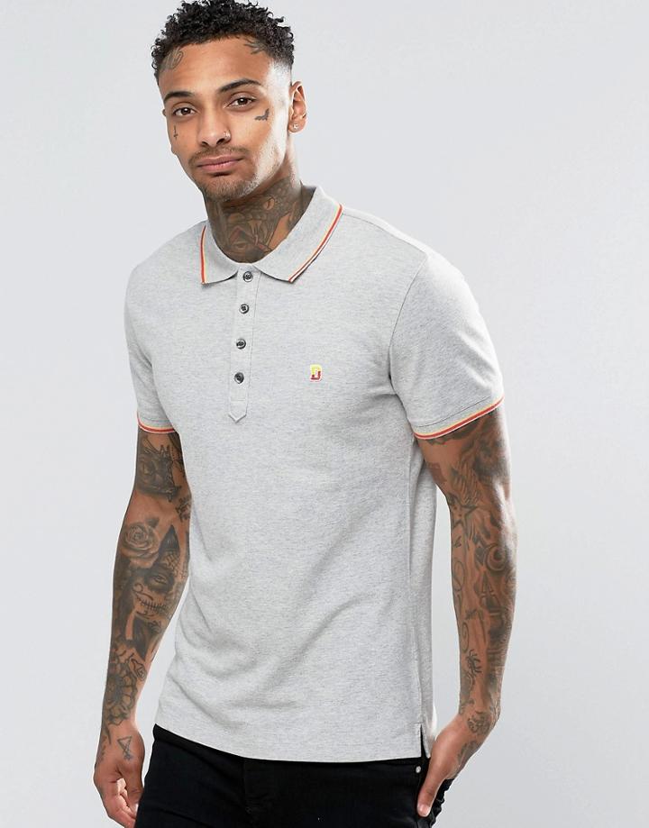 Diesel T-skin Pique Tipped Polo - Gray