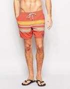 O'neill Stripe Swim Shorts In Orange - Red