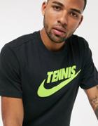 Nike Tennis Futura Box Logo T-shirt In Black