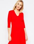 Asos Maternity Mini Dress With V Neck - Red