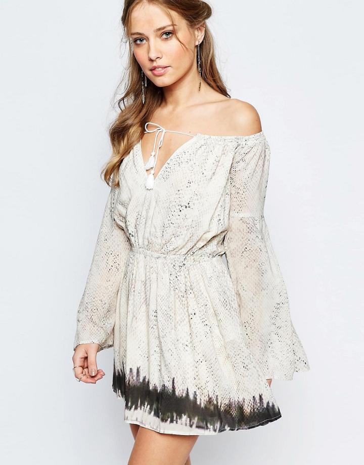 The Jetset Diaries Phython Print Mini Smock Dress - Phyton Print