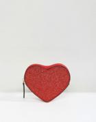 Asos Valentines Glitter Heart Coin Purse - Red