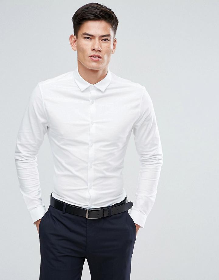 Asos Formal Skinny Oxford In White - White