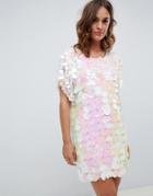 A Star Is Born Embellished Iridescent Tshirt Dress In Iridescent - Multi
