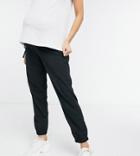 Asos Design Maternity Woven Sweatpants In Black