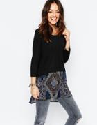 Only Double Layer Mosaic Tunic - Multi