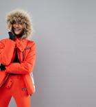 Asos 4505 Ski Jacket With Belt And Padded Panel Detail - Red