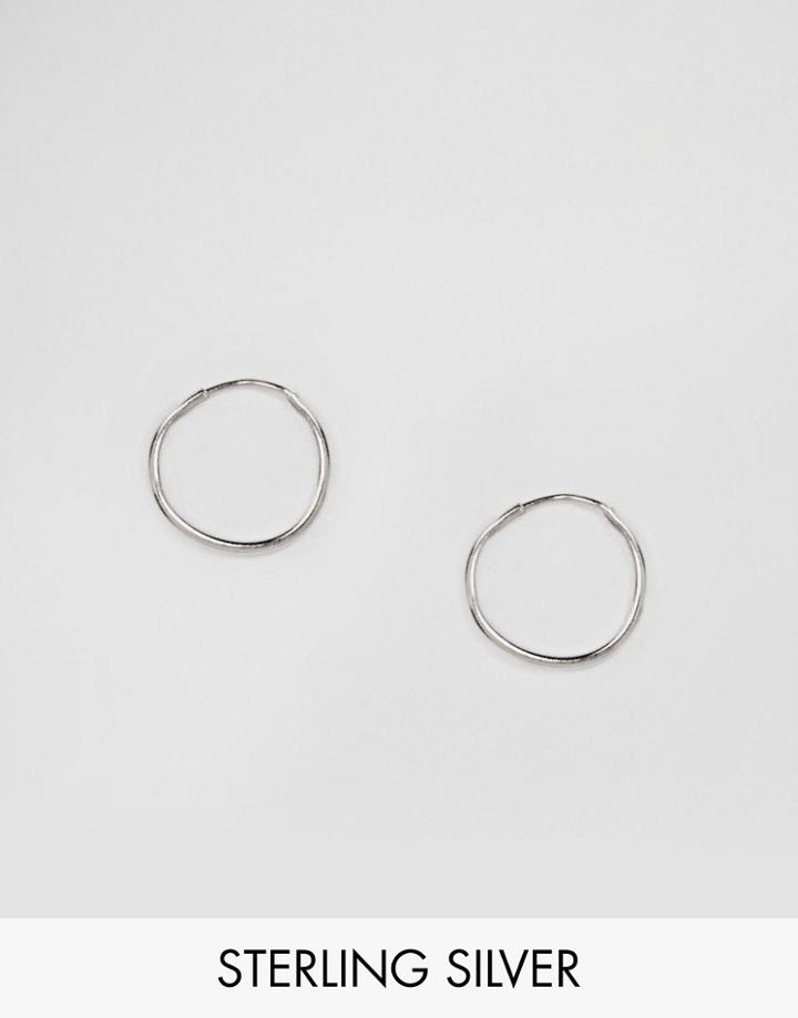 Asos Design Sterling Silver 9mm Hoop Earrings
