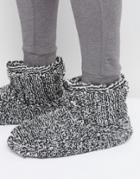 New Look Fleece Slipper Boots In Gray - Gray