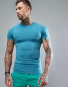 11 Degrees Compression T-shirt In Blue With Logo - Blue