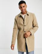 Only & Sons Car Coat In Beige-neutral