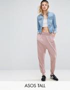 Asos Tall Harem Pants In Jersey - Pink